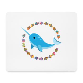 Petite narval - Tapis de souris (format paysage) - blanc - Devant