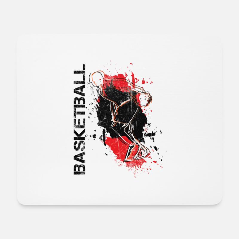 Basketball - Mousepad (Querformat) - Weiß
