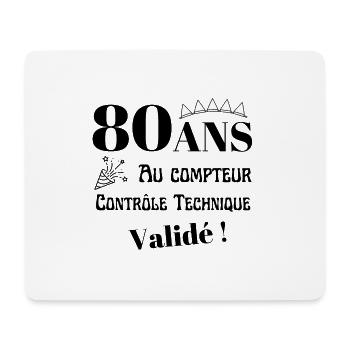 80 ans au compteur, cadeau anniversaire homme - Tapis de souris (format paysage) - blanc - Devant