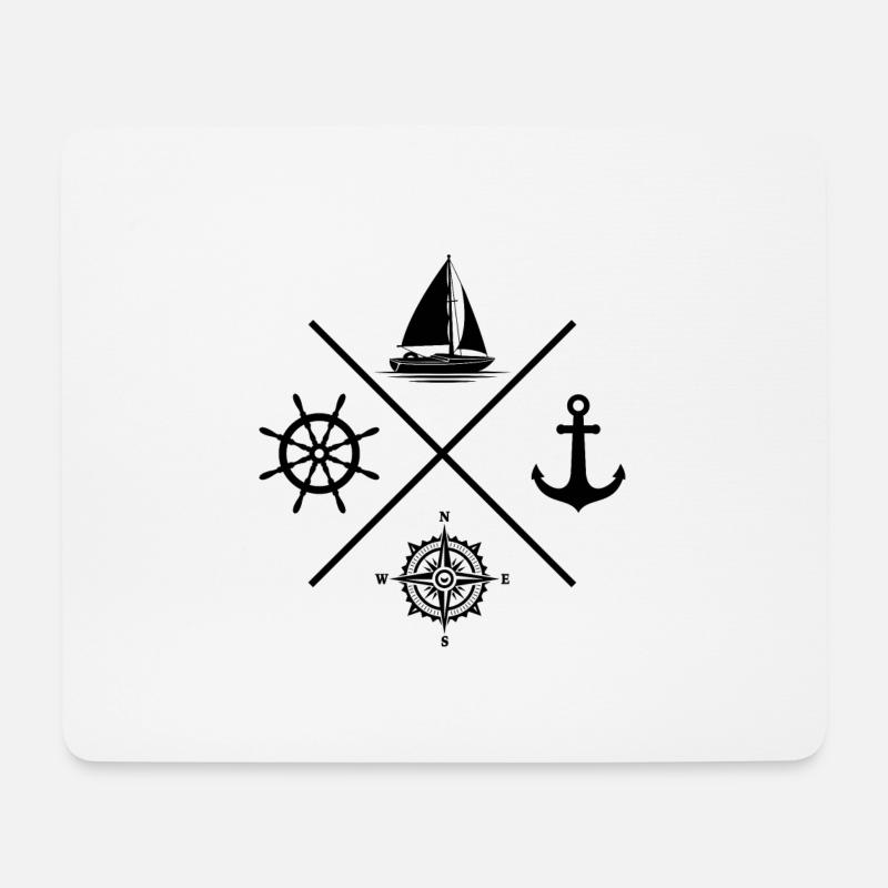 Segelsport-Anker von Segelsport - Mousepad (Querformat) - Weiß