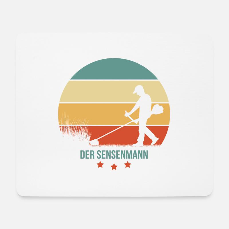 Der Sensenmann - Motorsense Gras Sensen Garten - Mousepad (Querformat) - Weiß
