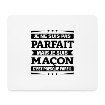 JE SUIS MAÇON - Tapis de souris (format paysage) - blanc - Devant