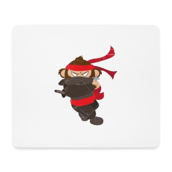 Ninja Affe Lustige Geschenkidee - Mousepad (Querformat) - Weiß - Vorne