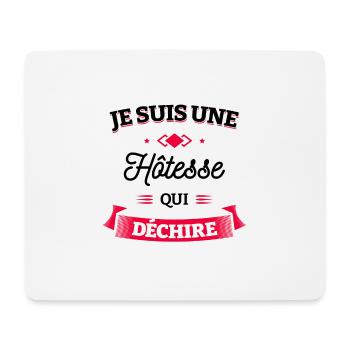 HÔTESSE QUI DÉCHIRE - Tapis de souris (format paysage) - blanc - Devant