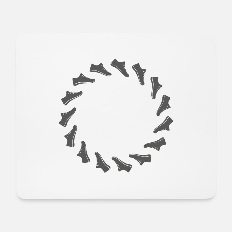 Laufschuh Kreis - Mousepad (Querformat) - Weiß