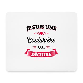 COUTURIÈRE QUI DÉCHIRE - Tapis de souris (format paysage) - blanc - Devant