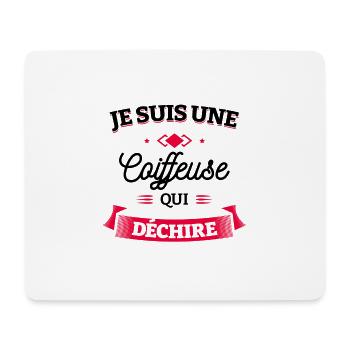 COIFFEUSE QUI DÉCHIRE - Tapis de souris (format paysage) - blanc - Devant
