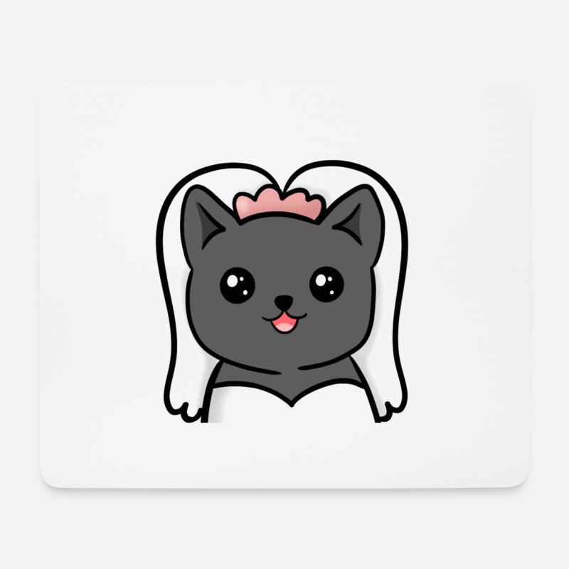 manqiwBride Bride Comic Katze - Mousepad (Querformat) - Weiß