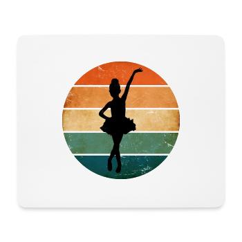 Ballerine Danse Avant rétro coucher du soleil - Tapis de souris (format paysage) - blanc - Devant