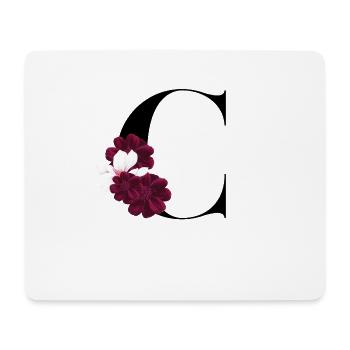 Buchstabe C blühende - Mousepad (Querformat) - Weiß - Vorne
