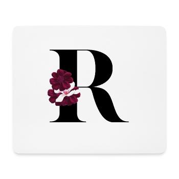 flowery letter R - Mouse Pad (horizontal) - white - Front