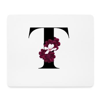 lettre T fleuris - Tapis de souris (format paysage) - blanc - Devant