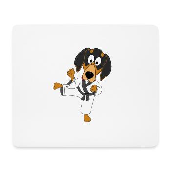 HUND - DACKEL - KAMPFDACKEL - KARATE - JUDO - Mousepad (Querformat) - Weiß - Vorne