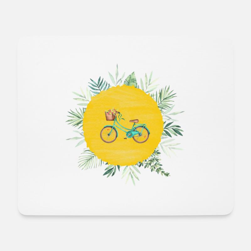 Sommer Fahrrad- Tropisch - Mousepad (Querformat) - Weiß