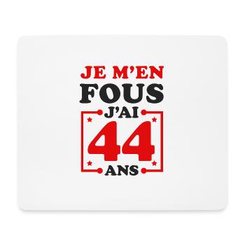 JE M'EN FOUS J'AI 44 ANS - Tapis de souris (format paysage) - blanc - Devant