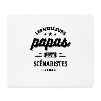 LES MEILLEURS PAPAS SONT SCÉNARISTES - Tapis de souris (format paysage) - blanc - Devant
