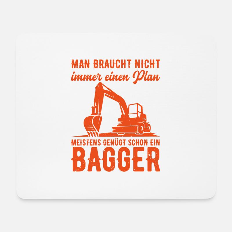Baustelle Bagger Beruf Baustelle Geschenk - Mousepad (Querformat) - Weiß