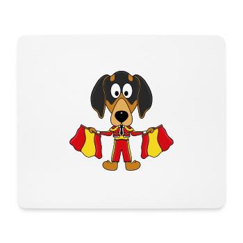 DACKEL - HUND - TORERO - STIERKÄMPFER - KINDER - Mousepad (Querformat) - Weiß - Vorne