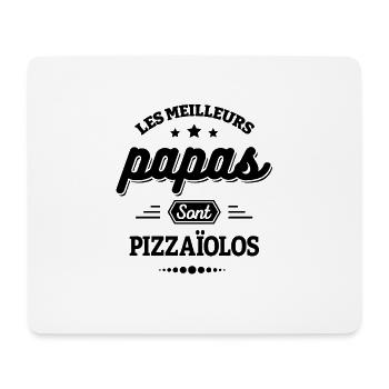 LES MEILLEURS PAPAS SONT PIZZAÏOLOS - Tapis de souris (format paysage) - blanc - Devant