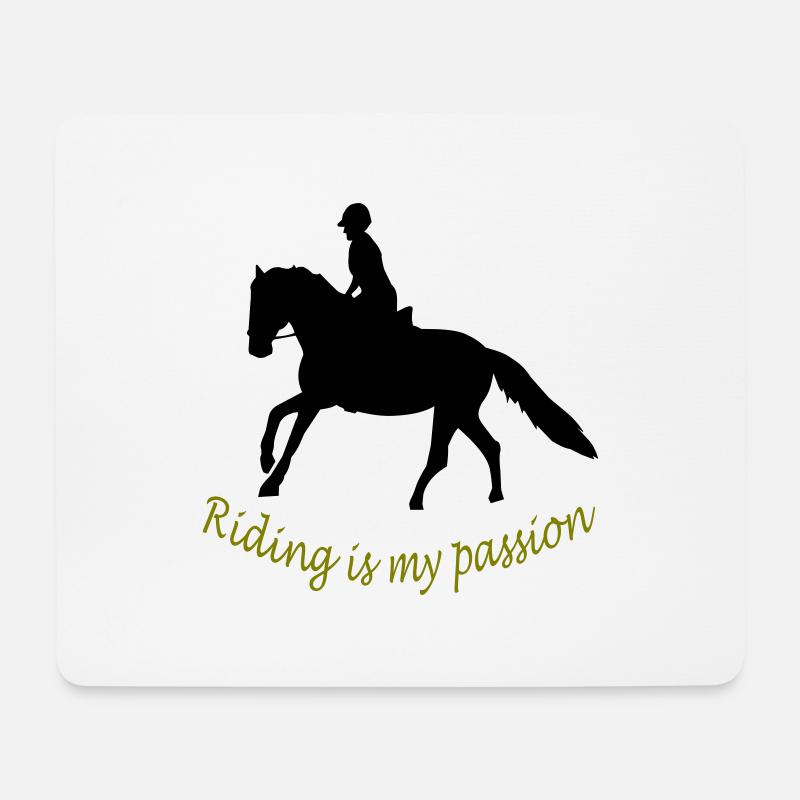 Reiter mit Pferd - Mousepad (Querformat) - Weiß