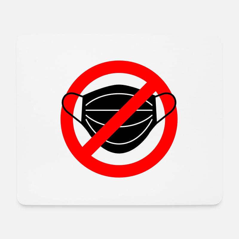 Maske verboten! - Mousepad (Querformat) - Weiß