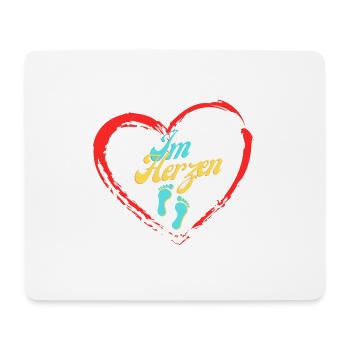 Im Herzen barfuß - Mousepad (Querformat) - Weiß - Vorne
