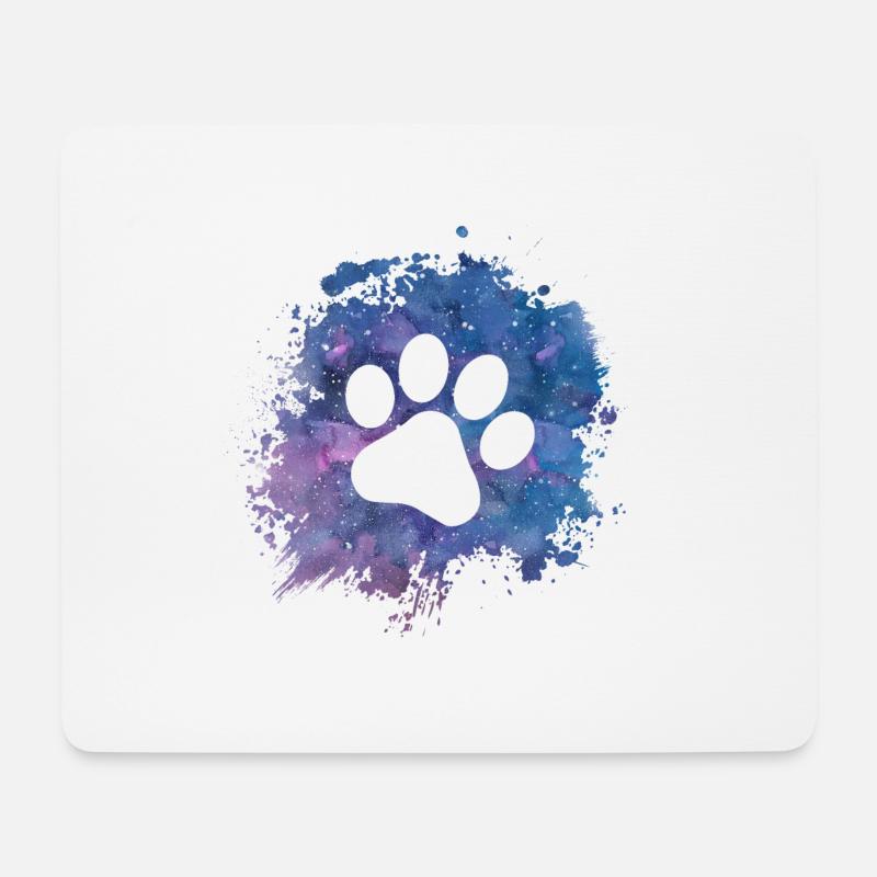 Pfotenabdruck Hundepfote Galaxy Hundebesitzer - Mousepad (Querformat) - Weiß
