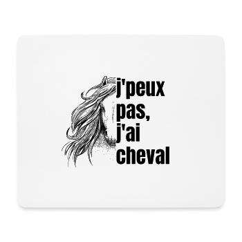 j'peux pas j'ai cheval - Tapis de souris (format paysage) - blanc - Devant