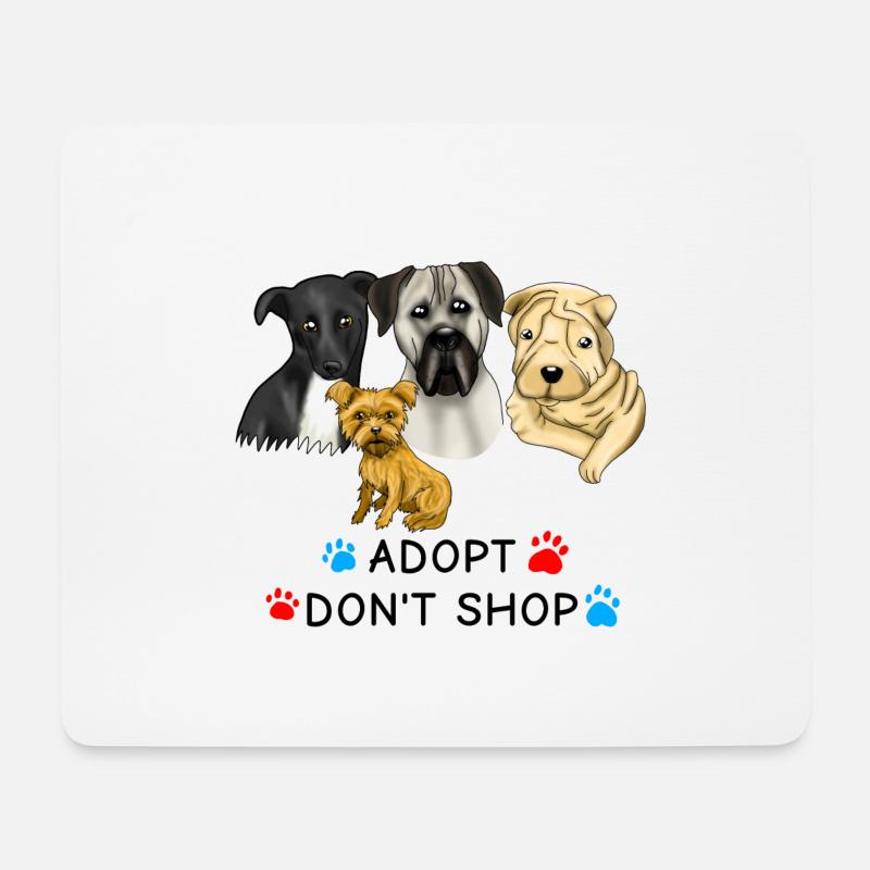 Adopt dont Shop Many dogs - Mousepad (Querformat) - Weiß