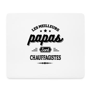 LES MEILLEURS PAPAS SONT CHAUFFAGISTES - Tapis de souris (format paysage) - blanc - Devant