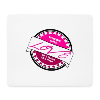 50%Mama 50% Papa Mädchen - Mousepad (Querformat) - Weiß - Vorne