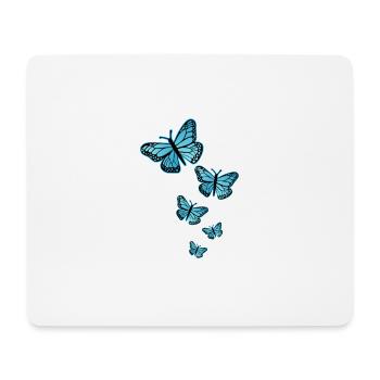 Schmetterling Blau Monarch Schmetterlinge Tattoo - Mousepad (Querformat) - Weiß - Vorne
