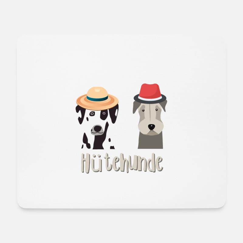Hütehunde Hunde Spaß hier tragen Hunde einen Hut - Mousepad (Querformat) - Weiß