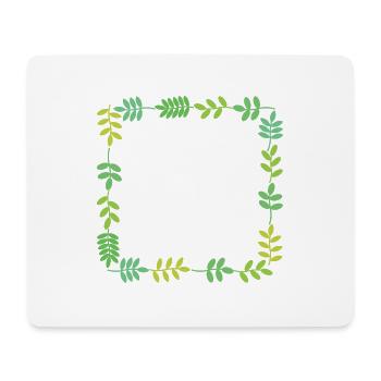 Cadre avec feuilles - Tapis de souris (format paysage) - blanc - Devant