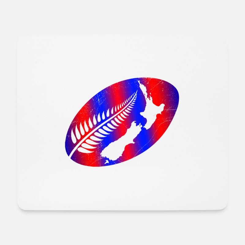 Rugby Aotearoa Neuseeland Silberfarn-Geschenkidee - Mousepad (Querformat) - Weiß