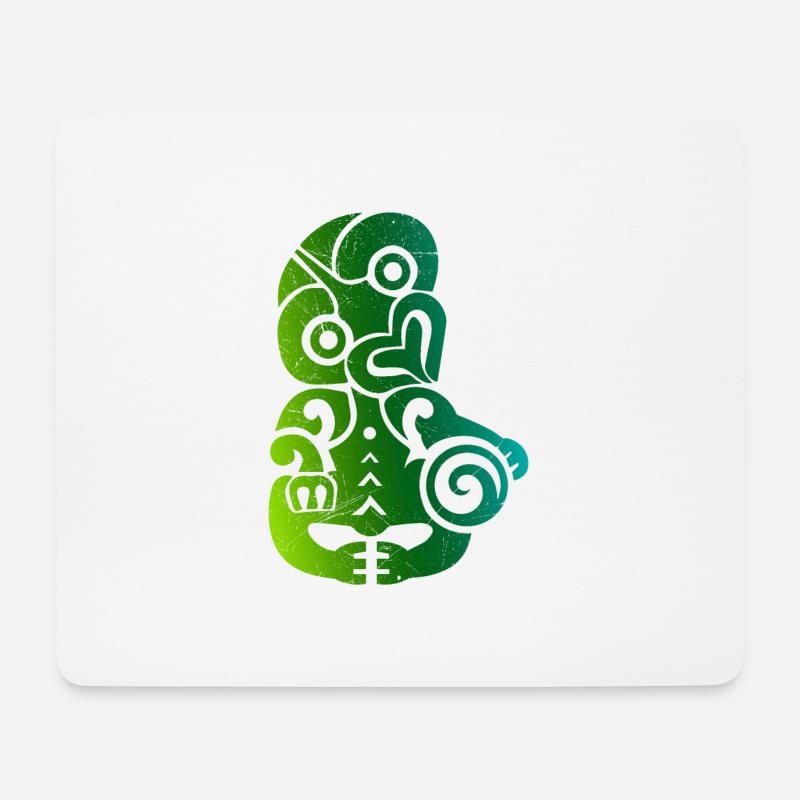 Maori Tiki Koru Polynesian Tribal Tattoo Geschenk - Mousepad (Querformat) - Weiß