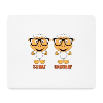 SCHAF - UNSCHAF - BRILLE - SEHTEST - OPTIKER - FUN - Mousepad (Querformat) - Weiß - Vorne