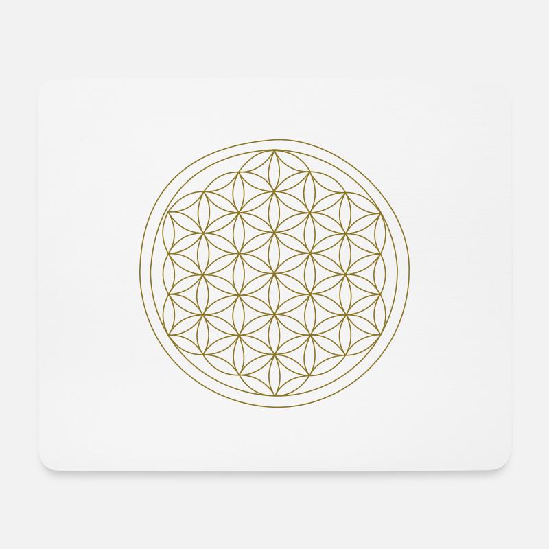 Fleur de vie - Tapis de souris (format paysage) - blanc