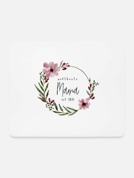 Weltbeste Mama est. 2021 Aquarell - Mousepad (Querformat) - Weiß