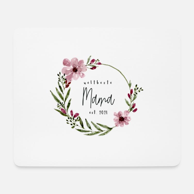 Weltbeste Mama est. 2021 Aquarell - Mousepad (Querformat) - Weiß