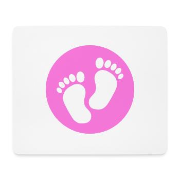 Bébé pieds pieds rose rose - Tapis de souris (format paysage) - blanc - Devant