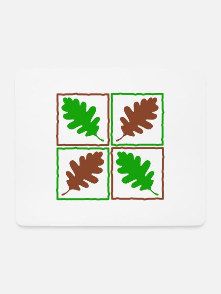 Eichenlaub deutscher Wald Blätter Eicheln Herbst - Mousepad (Querformat) - Weiß