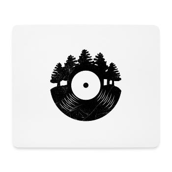 Schallplatte Wald Musikliebhaber Retro Geschenk - Mousepad (Querformat) - Weiß - Vorne