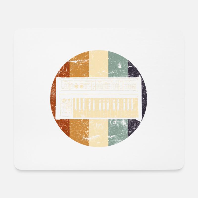 Retro Musik Synthesizer Musiker DJ - Mousepad (Querformat) - Weiß