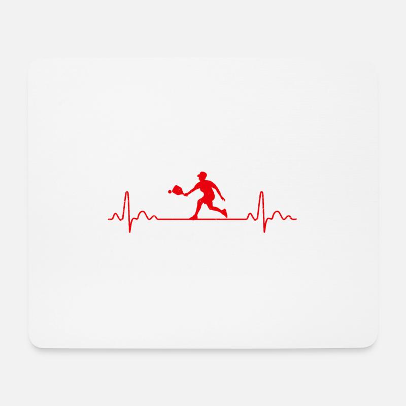 Herzschlag Pickleball Pickleball-Spieler Geschenk - Mousepad (Querformat) - Weiß