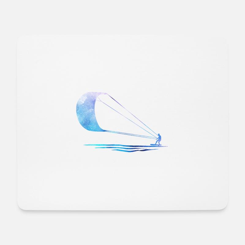 Double Exposure Kite Surfing Kite Surfer Geschenk - Mousepad (Querformat) - Weiß