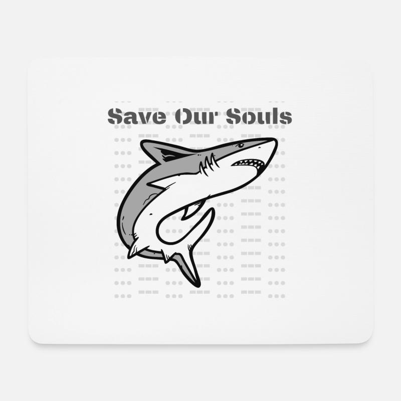 Save Our Souls Shark - Mouse Pad (horizontal) - white