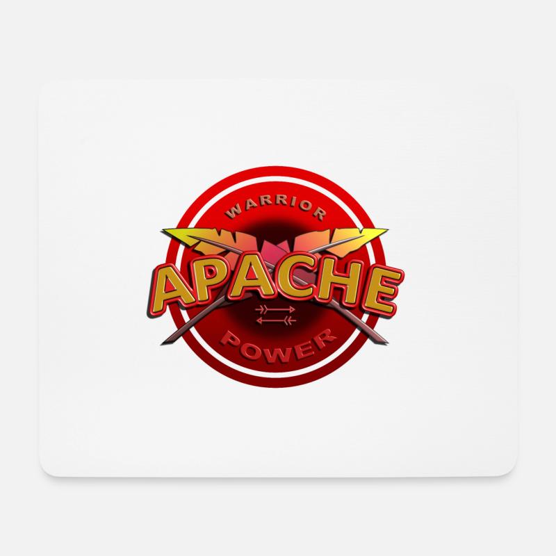 Apache-Krieger-Macht - Mousepad (Querformat) - Weiß