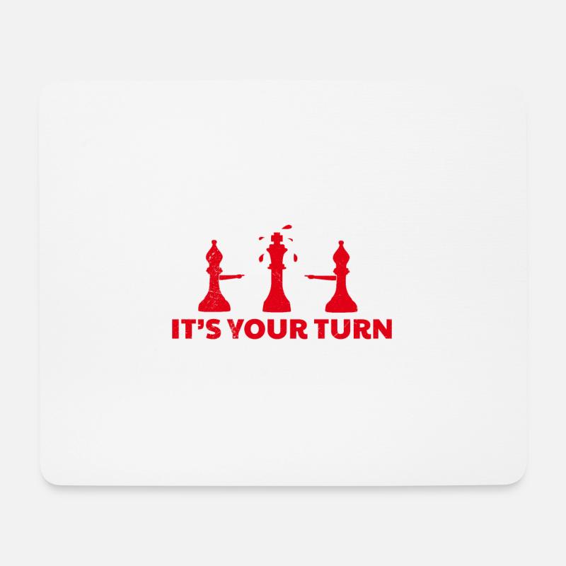 Chess It's your turn Schachbrett Lustiges Geschenk - Mousepad (Querformat) - Weiß