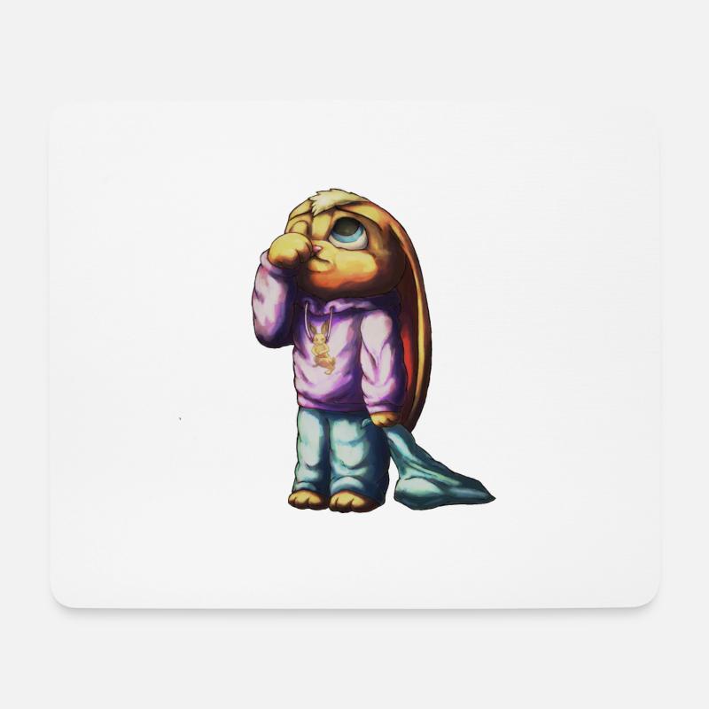 Sleepy Rappit Child - Mousepad (Querformat) - Weiß